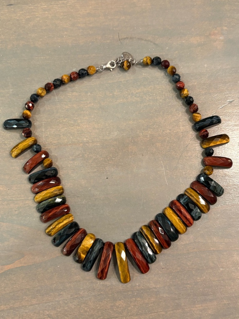 JASPER AND TIGERS EYE BIB NECKLACE